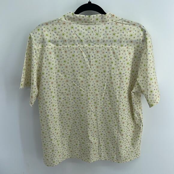 Atomic Tiki mod retro printed short sleeve button down shirt sz L - Picture 7 of 7